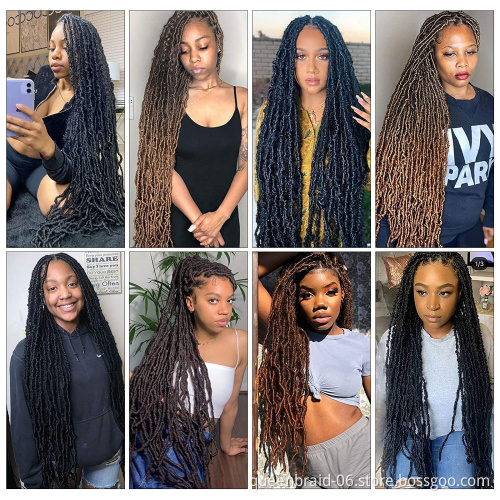 Nu Faux Locs Crochet Braids Hair Pre-looped Twist Braiding Hair Synthetic African Roots Braid Collection Extended Soft Locs Hair